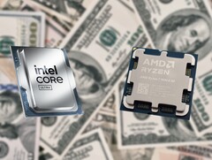 AMD and Intel are reportedly releasing successors to their current-gen Zen 5 (pictured right) and Arrow Lake (pictured left) CPUs in 2026. (Image source: Unsplash, Intel, Notebookcheck, edited)