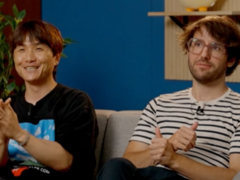 A screengrab of an interview featuring Choi Ji Won and Guillaume Broche (image soruce: Lies of P YT)