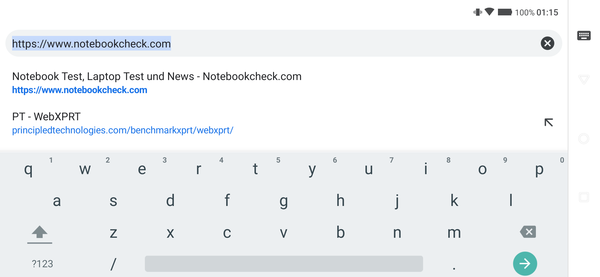 Keyboard in landscape mode