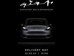 Official invitations to the Tesla Model Y delivery day event have already been sent out (Image: Electrek)