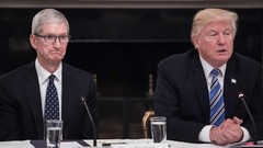 Donald Trump has been trying to convince Tim Cook to assemble iPhones in the USA. (Source: Sky News)