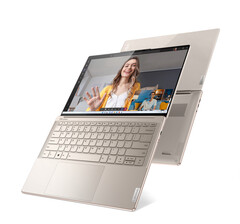 Lenovo will sell the Yoga Slim 9i in an &#039;Oatmeal&#039; colourway. (Image source: Lenovo)