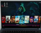 AIM MAX+ laptop running Bazzite with games like Spider-Man 2, The Witcher 3, and Hades shown in the launcher.. (Image Source: ETA PRIME on YouTube)