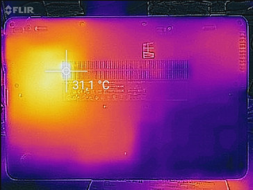 Temperature on the underside (idle)