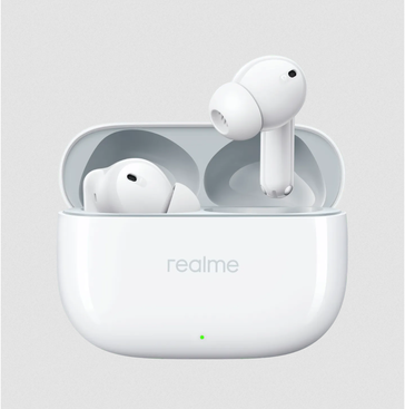 The Buds T300 come in "trendy" black or white. (Source: Realme IN)