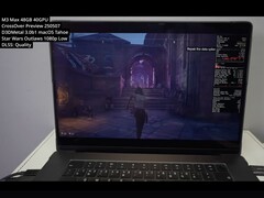 Star Wars Outlaws running on a MacBook Pro M3 Max using Crossover Preview and Game Porting Toolkit 3.0 via D3DMetal translation on macOS Tahoe (Image source: YouTube/Andrew Tsai)