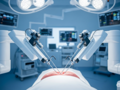 An illustrative image of the surgical robot at work (Image source: AI-generated image)