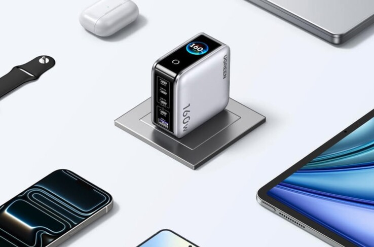 The 160 W Ugreen Nexode Pro GaN fast charger is decently compact as well and features foldable prongs.