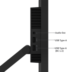 Lenovo ThinkVision T24t-20 - Side view. (Image Source: Lenovo)