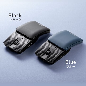 The Sanwa retracting mouse comes in black or blue. (Image source: Sanwa Supply)