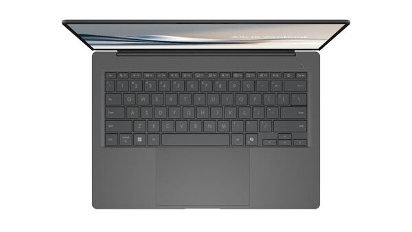 Asus says the Zenbook A14 has smudge-free keycaps and an enlarged touchpad. (Image source: Asus)