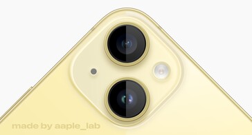 The vanilla iPhone 14 series in its alleged new Spring color. (Source: @aaple_lab via Twitter)