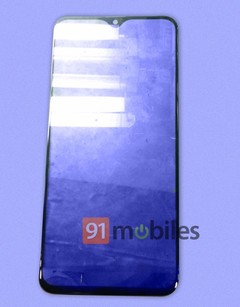 The display panel for the Samsung Galaxy M20 has a waterdrop notch. (Source: 91mobiles)