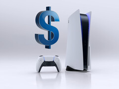 PS5 console shown below dollar sign (Image source: Sony PlayStation with edits)
