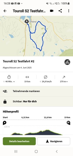 19-km test route with inexpensive Touroll S2 budget folding e-bike