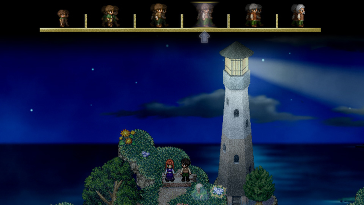 To the Moon has a rather dark and melancholic atmosphere – fitting for the season. (Pictured: A screenshot from To the Moon.)