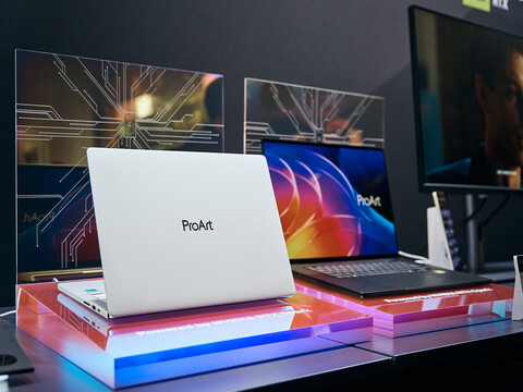 The ASUS ProArt P14 and ProArt P16 creator laptops on display at IFA 2026, powered by NVIDIA RTX Spark.