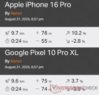 GNSS comparison: Apple iPhone 16 Pro vs. Google Pixel 10 Pro XL