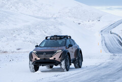 A tricked-out version of Nissan&#039;s Ariya EV is being used in an icy Pole to Pole expedition. (Image source: NIssan)