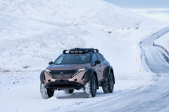 A tricked-out version of Nissan's Ariya EV is being used in an icy Pole to Pole expedition. (Image source: NIssan)