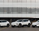 Polestar EVs in front of the company headquarters in Gothenburg, Sweden. (Image source: Polestar)
