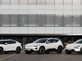 Polestar EVs in front of the company headquarters in Gothenburg, Sweden. (Image source: Polestar)