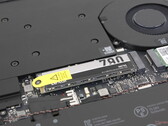 SSD sits next to the vapor chamber cooler and fan in the Blade 16