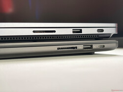 The Surface Laptop Ultra (top) is noticeably thicker compared to the ProArt P16 (bottom).