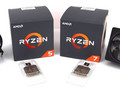 AMD Ryzen 5 2600X and Ryzen 7 2700X with their Wraith Spire and Wraith Prism box coolers. (Source: NotebookCheck)