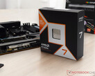 An image of the Ryzen 7 9800X3D box on a desk top.