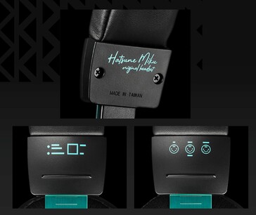 Miku design elements can be found throughout the Audio-Technica Hatsune Miku ATH-M50xSTS-USB MIKU headset. (Image source: Audio-Technica)