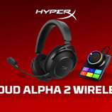 The HyperX Cloud Alpha 2 wireless headphones comes with a base station. Pictured: a promo picture of the set. (Image source: HP - edited)
