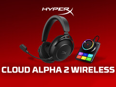 The HyperX Cloud Alpha 2 wireless headphones comes with a base station. Pictured: a promo picture of the set. (Image source: HP - edited)