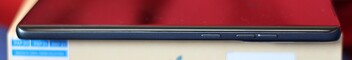 Right: standby button, volume buttons