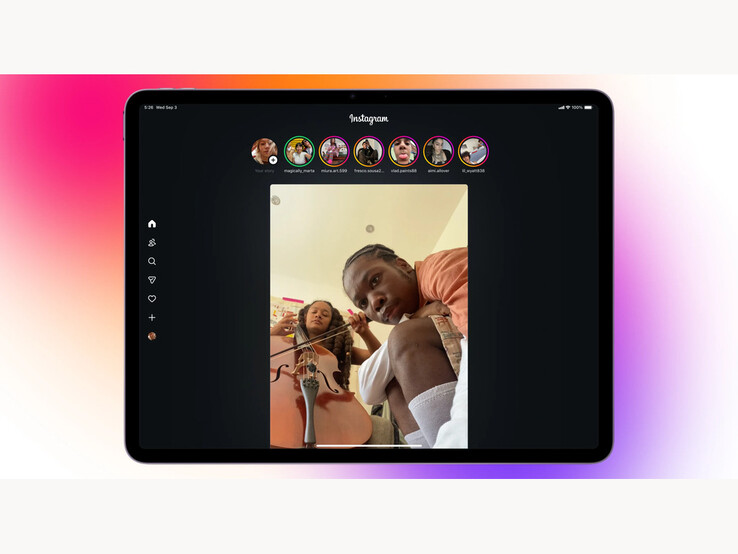 A screenshot of the new Reels first interface on the new Instagram iPad app. (Image source: Instagram)