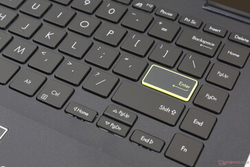 Cramped and spongy arrow keys. The Enter key is colored to distinguish the latest VivoBook from other models