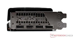External ports on the XFX Speedster QICK 308 Radeon RX 7600 Black Edition