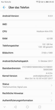 Huawei Mate 10 Pro: system info