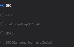 Available Bluetooth audio codecs