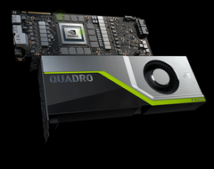 Compared to the RTX 2080 Ti, the Quadro RTX 6000 comes with a slightly more powerful TU102 core and 24 GB GDDR6 VRAM. (Source: Nvidia)