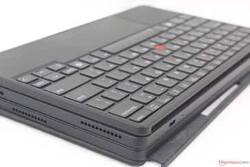 The separate keyboard and kickstand attach magnetically to either side of the tablet when closed