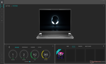 Alienware Command Center homescreen