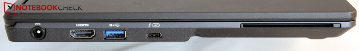 Left: power, HDMI, USB-A (3.0), USB-C (3.2) with Thunderbolt 3