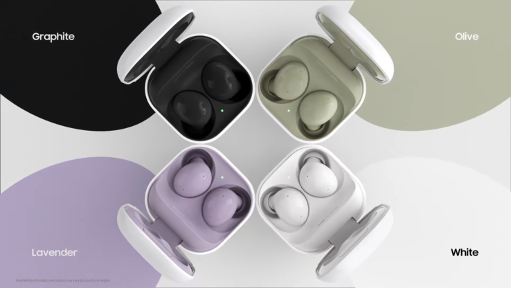 The Galaxy Buds2 in all their new color options. (Source: Samsung)
