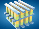 Much faster than the transistors found in NAND cells, 3D XPoint uses a latticework of filaments to store data via resistance. (Source: Micro, Intel)