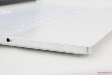 Matte white surfaces with chrome-cut edges and corners