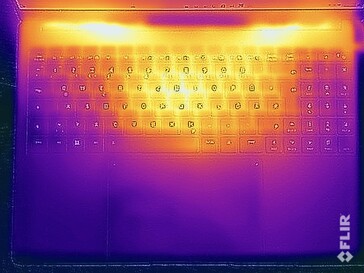 Surface temperatures during the stress test (top)