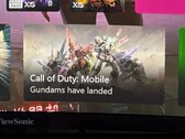 An Xbox dashboard screenshot showing a Call of Duty: Mobile ad featuring Gundam mechs with the caption “Gundams have landed.” (Reddit/u/Critical_Term_1013 via r/xbox)