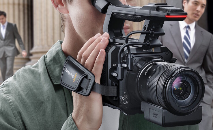 The Pyxis 12K digital camera can be rigged as a camcorder with 5G livestreaming to Facebook, X, and YouTube. (Image source: Blackmagic)