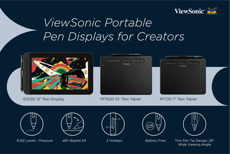 ViewSonic unveils its new drawing/writing tools for creators. (Source: ViewSonic)